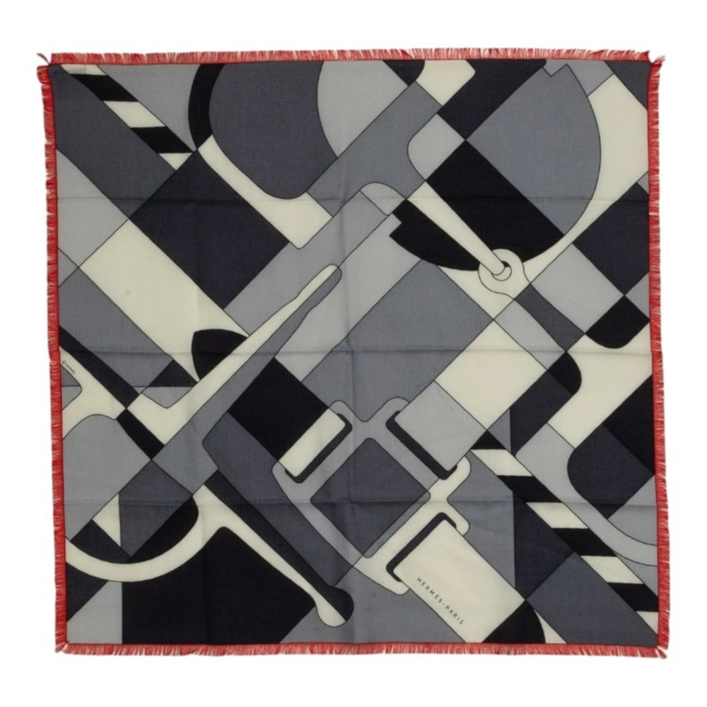 Hermes Carre 65 Tude pour un Carr (Etude Pour Carré) Scarf/Muffler, Gray, Cas...